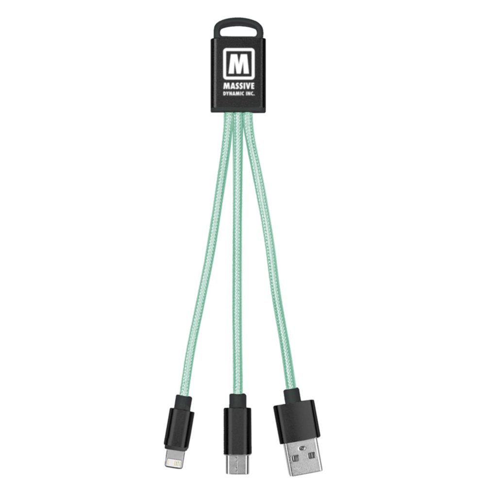 View larger image of Add Your Logo: 3-in-1 Braided Charging Cords